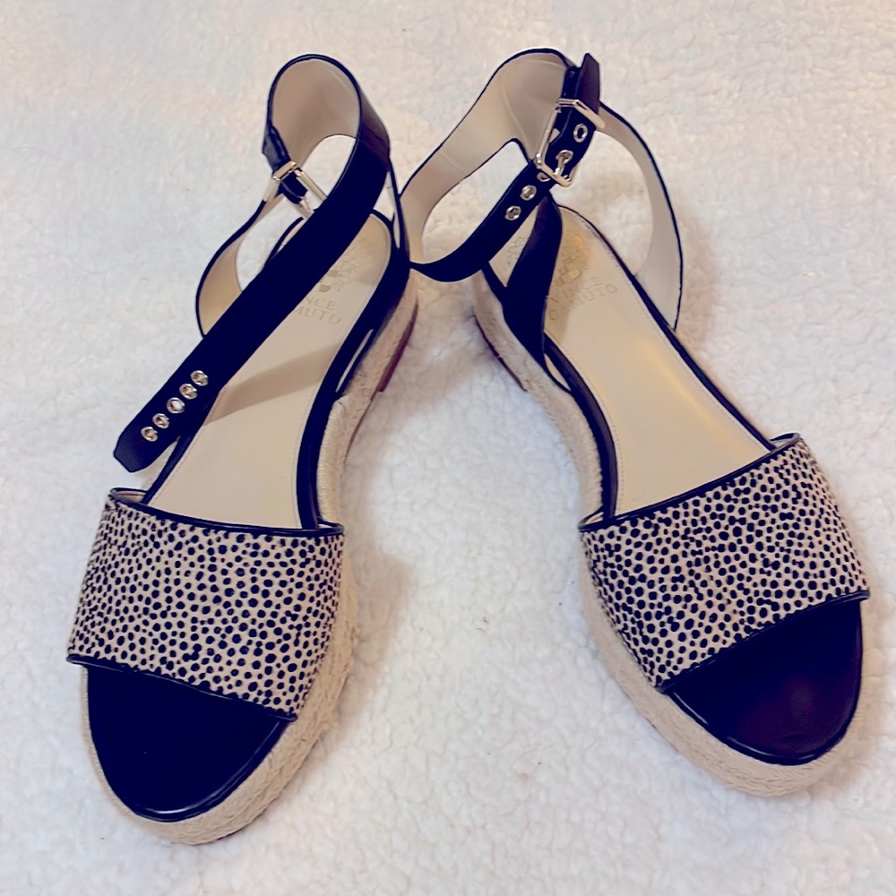 Vince Camuto Espadrilles Animal Print Open-toe Platform Sandals Size 9.5 - Picture 2 of 7